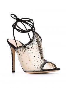 Gianvito Rossi embellished sheer sandals- www.farfetch.com