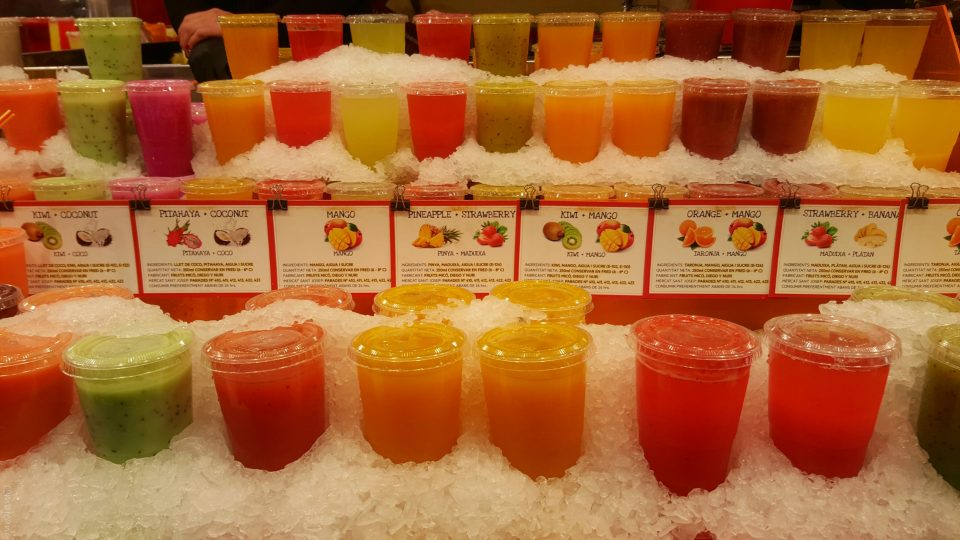 Las Ramblas market, fresh juices