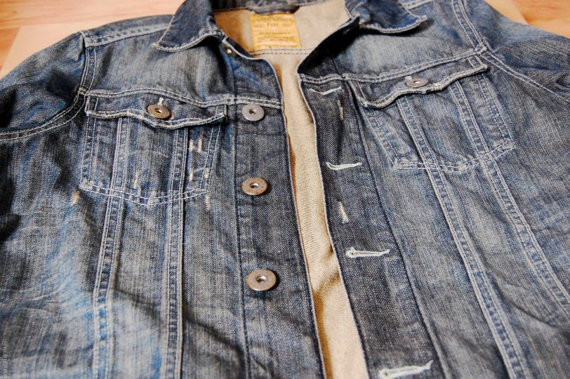 denim jacket diy- before patches