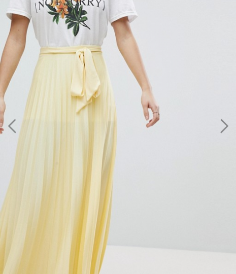 under £40 picks from asos- yellow pleated maxi skirt